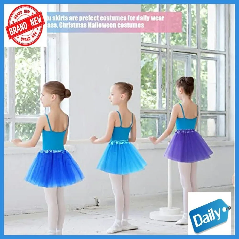 Toddler Girls 3-Layer Tulle Tutu Skirt Ballet Dance Princess Costume Size 3-8